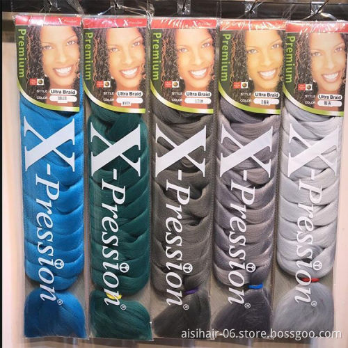Aisi Hair Jumbo Braiding Hair Extension YAKI Straight Expression Braid Hair Heat Resistant Fiber Hairpieces